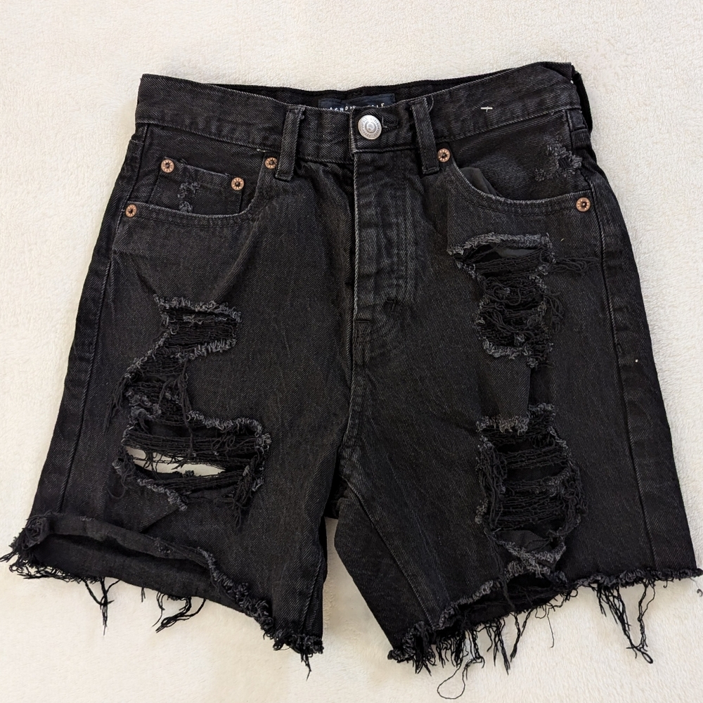 Aeropostale Black 90s High Rise Cut Off Shorts Pre-owned Size 0